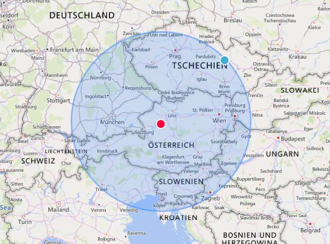 Radius 300 km